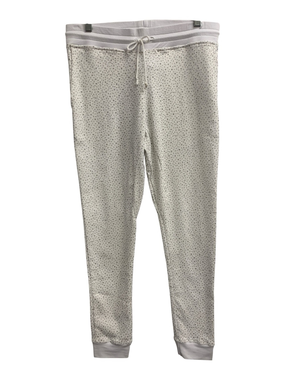 Cream Dot-Print Men's Joggers with Drawstring Waist